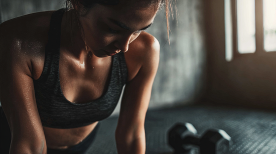 Sporter in plank-positie tijdens een intensieve training